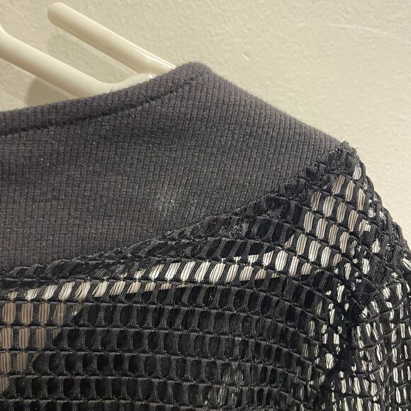 Emilio Pepe Ray Black Mesh Zip-up Jacket Size S Bomber Witchy Y2K Artsy Sheer - Picture 8 of 11